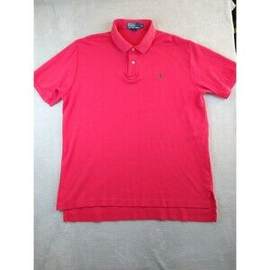 Polo Ralph Lauren Polo Shirt Men's XL PInk Pony Logo Green Short Sleeve Smooth